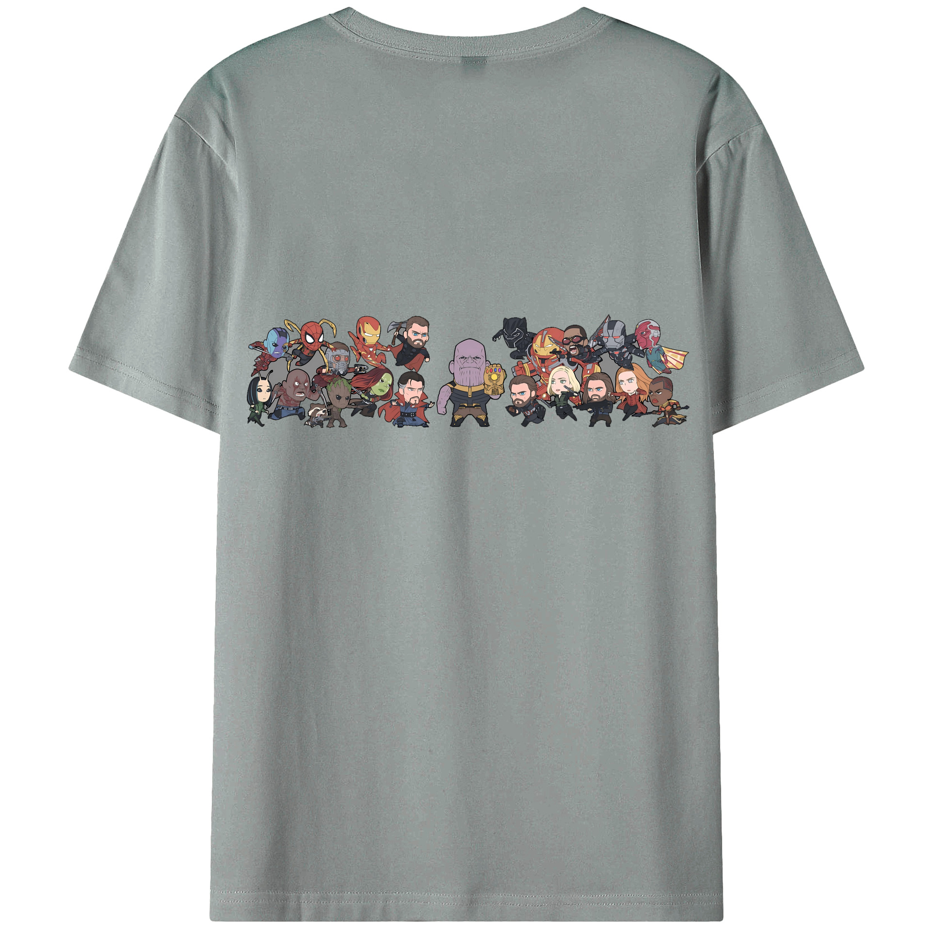 （画像用） アベンジャーズ The Avengers 綿100％ メンズ半袖Tシャツ（バックプリント） 通気性